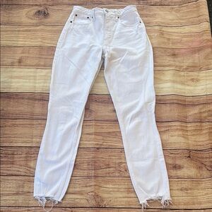 Abercrombie Skinny High-Rise White Distressed Women's Jeans